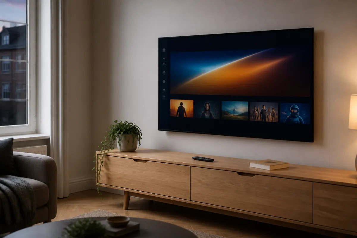 Living room TV ready for Smart IPTV setup